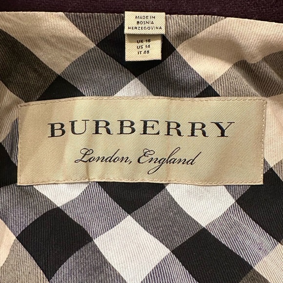 Burberry Daylesmoore Wool Women's Coat Dark Elderberry Size 14 US - Picture 8 of 9